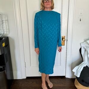 Vintage Argenti Blue Silk Dress